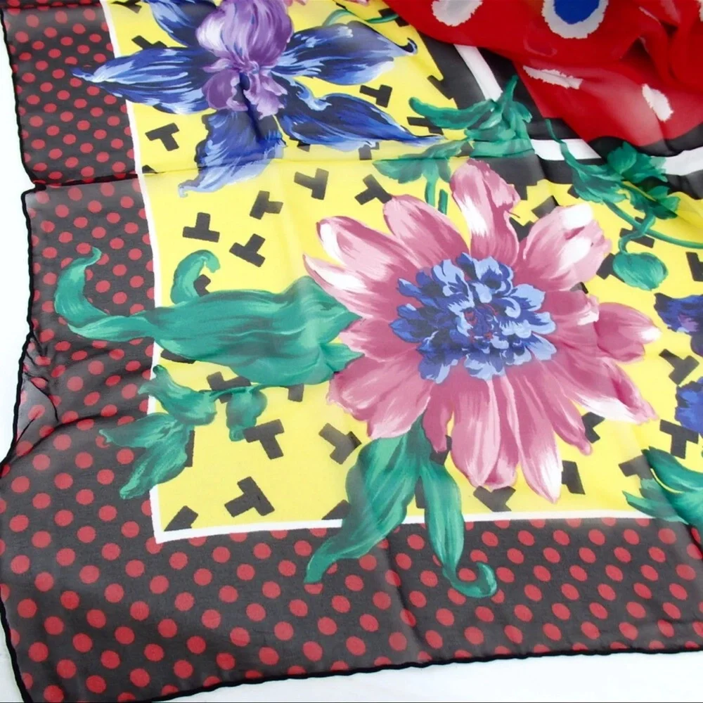 Tiffany & Co. Floral Scarf - Yellow, Red, Blue - Picture 4 of 10